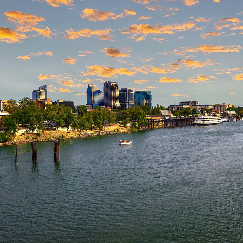 Sunset over the Sacramento River