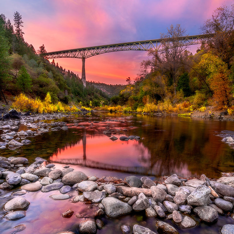 Sunset over the Foresthill Bridge